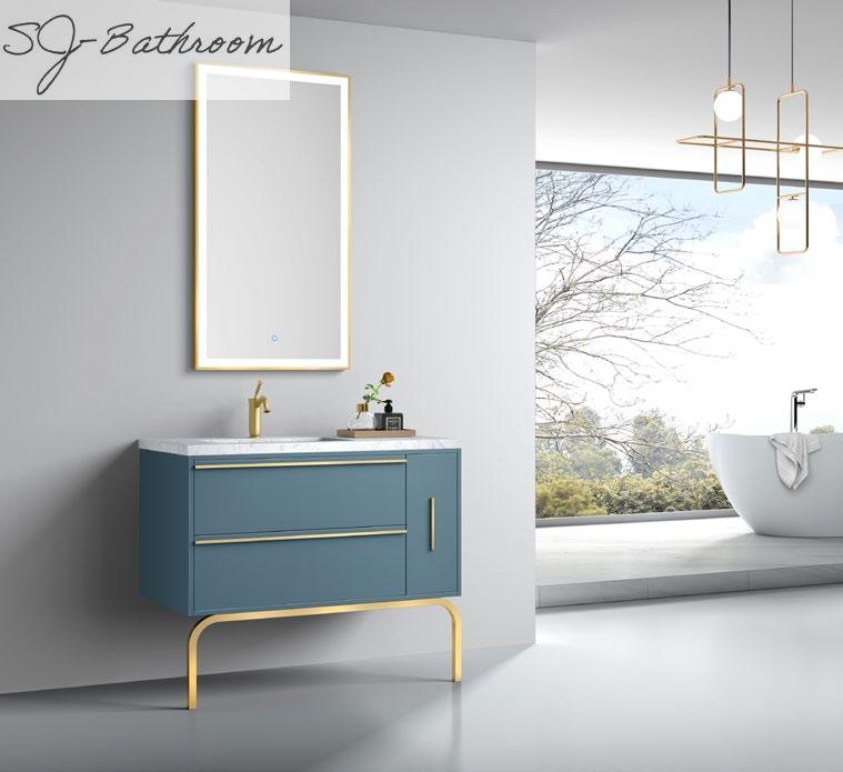 Anti-frog LED mirror modern bathroom cabinet furniture SJ-2019