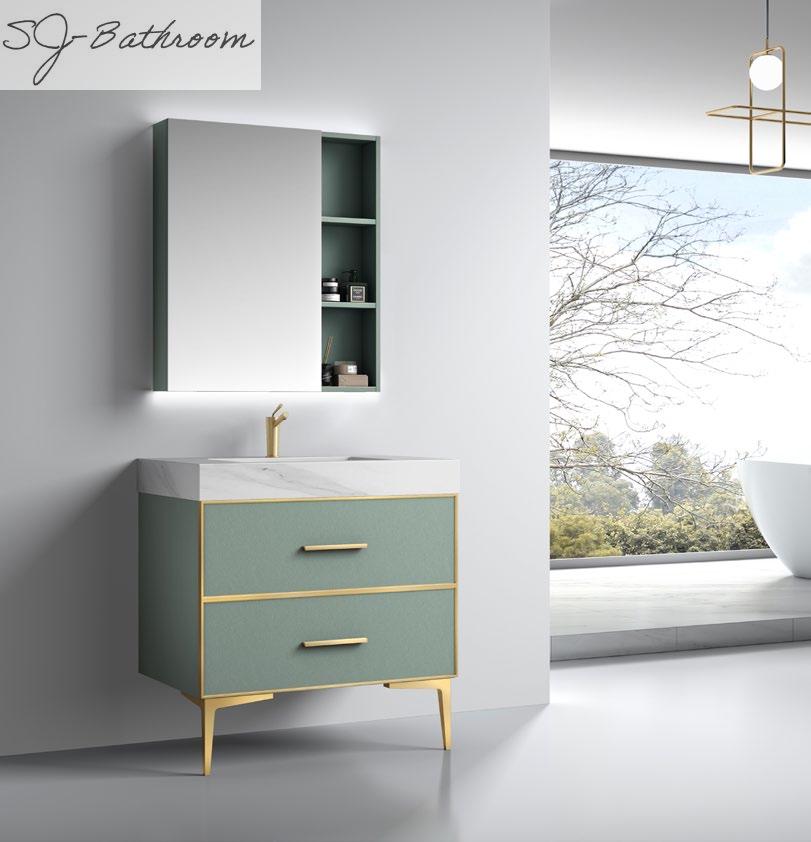Moden bathroom cabinet with large storage mirror cabinet set SJ-2023