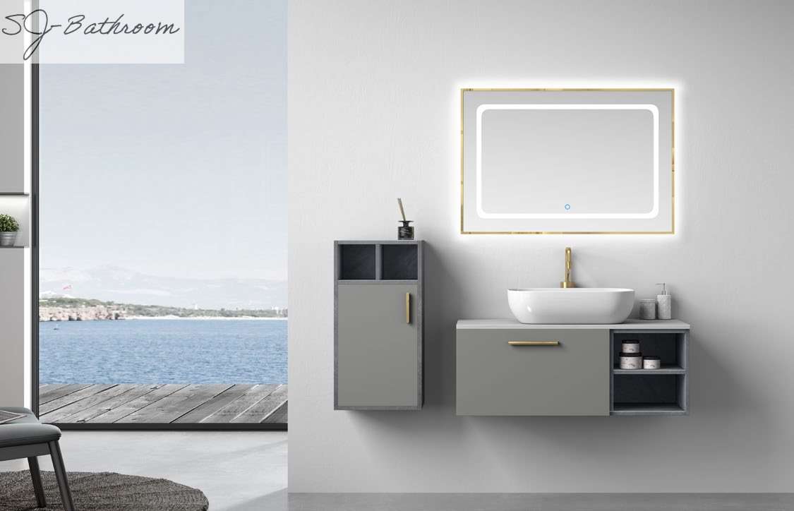 Smart bathroom cabinet furniture design with LED mirror SJ-2031