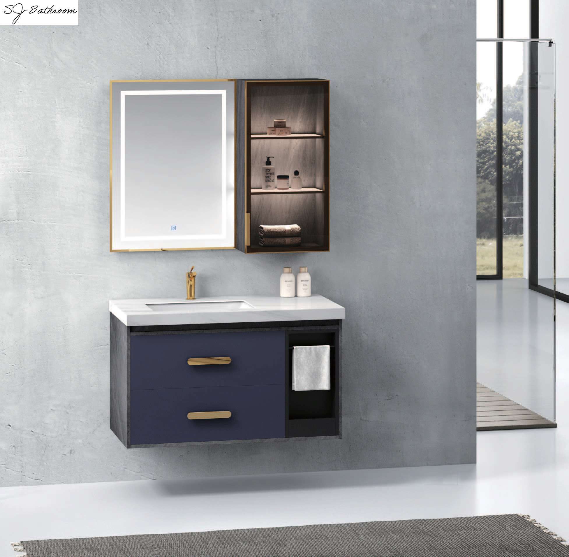 SJ-2046 Melamine Plywood Bathroom Cabinet