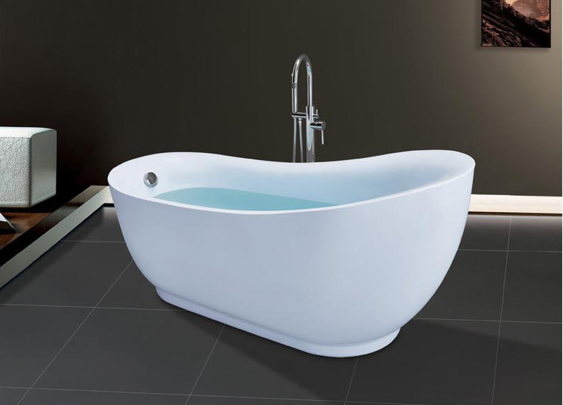 SJ-1010 Freestanding white Acrylic Simple Modern Bath Tup