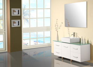 SJ-N820 White modern solid wood bathroom cabinet furniture