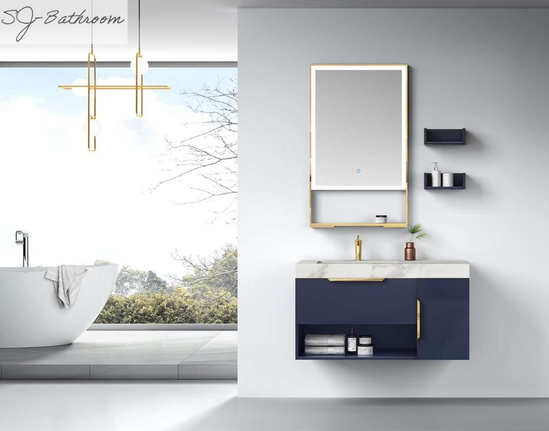 Modern bath cabinet with LED mirror SJ-2002