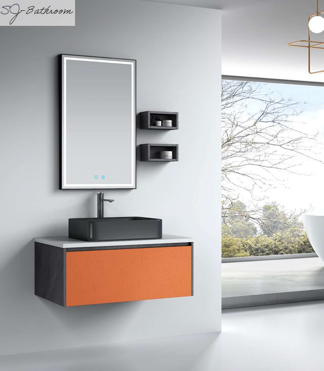 China factory high quality plywood bathroom cabinet vanity furniture SJ-NPD14