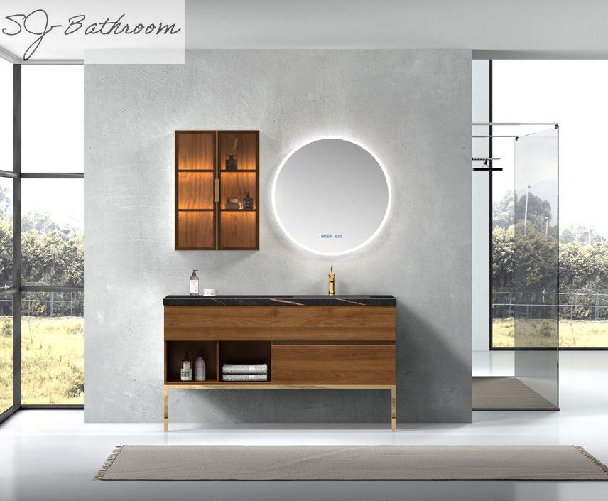 Solid wood modern bathroom cabinet SJ-2004