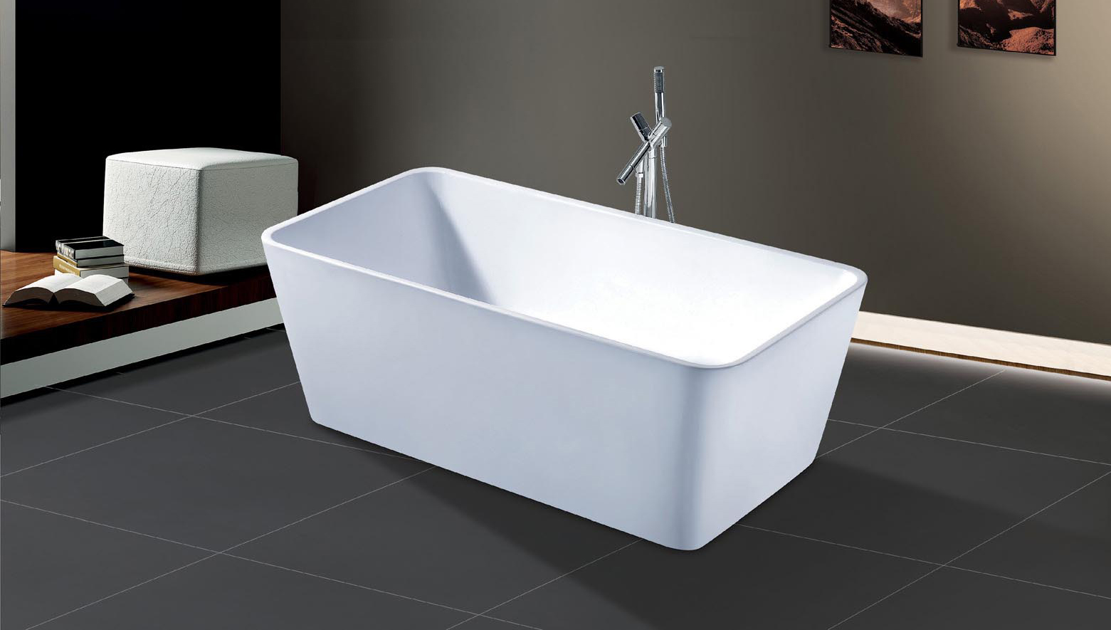 SJ-1016 Rectangle Freestanding Simple Modern Bath Tub