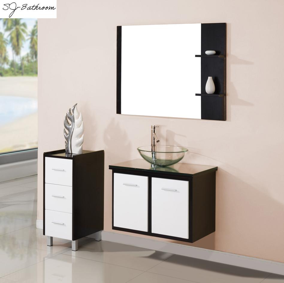 SJ-NG930WB modern solid wood bathroom vanity cabinet furniture