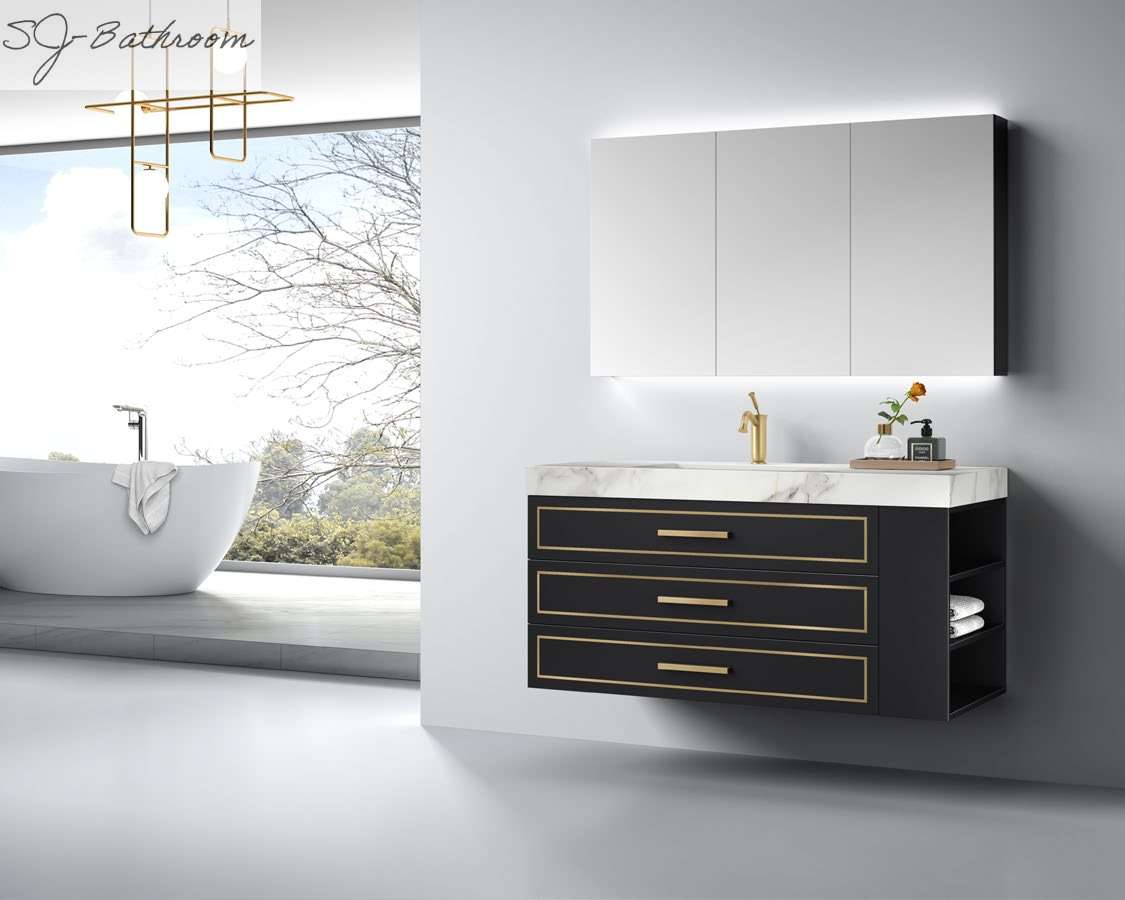 European Modern Style bathroom cabinet with LED mirror cabinet SJ-2008